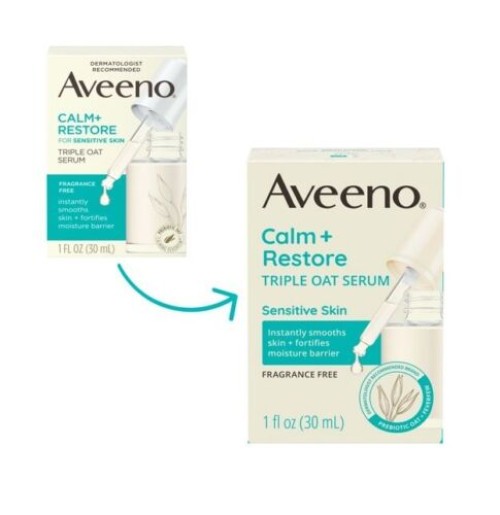 Aveeno Calm + Restore Triple Oat Sensitive Skin Face Serum, 1 fl. Oz