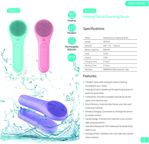 Portable Electric Facial Cleanser With Heating Function