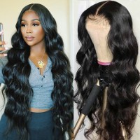 10A Deep Wave Lace Front Wigs Human Hair 20 Inch 4x4 Lace Closure Wigs for Black Women