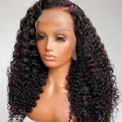 10A Deep Wave Lace Front Wigs Human Hair 20 Inch 4x4 Lace Closure Wigs for Black Women