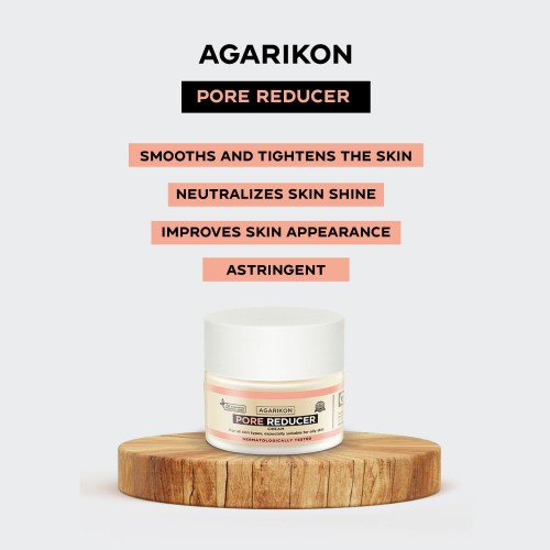 Pore Reducer Cream 50 ML - Enlarged Pore Refiner and Minimizer with Agarikon and Hyaluronic Acid. Prevents Pore Enlargement, Ideal for Oily Skin. Vegan Astringent Cream - Wholesales and Private Label Available.