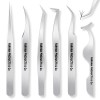 6 Pieces Lash Eyelash Extension Tweezers Set Stainless Steel Straight and Curved Tip Volume Lash Tweezers False Lash Application