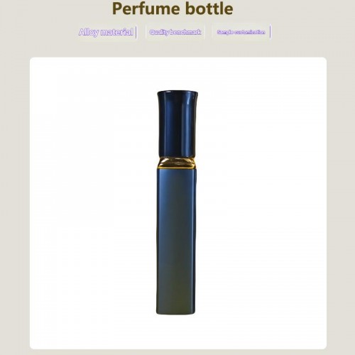5ML Creative Design Square Electroplating Blue Color Metal Zinc Alloy Spray Perfume Dispensing Bottle