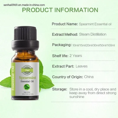 100% Pure Natural Plant Extracted Oil Food Grade Flavour CAS 8008-79-5 Spearmint Essential Oil for Medicine