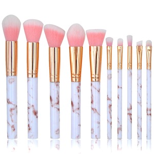 2018 Hot Selling Custom Logo Vegan Marble Makeup Brush with Cylinder and Box
