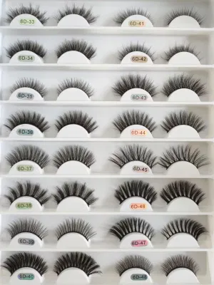 3D Natural Synthetic Fibres Lashes Acrylic Box Packaging with Hanger Faux Mink Eyelash Set