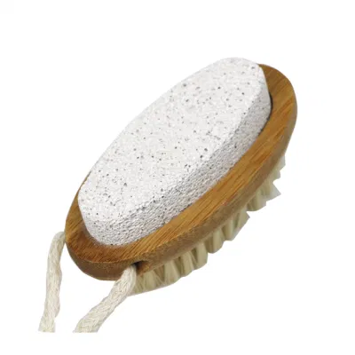 Bamboo Nail Brush with Soft Bristles Two-Side Firm Scrub Brush for Toes and Nails Foot Exfoliation Nail Care Cleaning Nail Brush