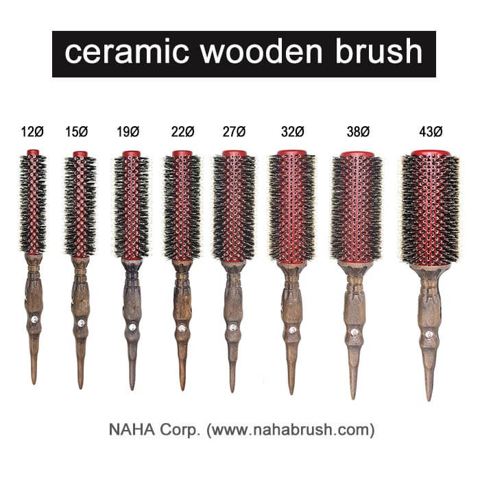 Ceramic Wood Round Hair Brush (A21)