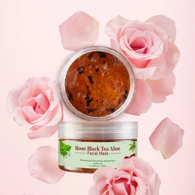 Cosmetic Skin Care Natural Aloe Black Tea Rose Moisturizing Nourishing Brightening Jelly Facial Mask