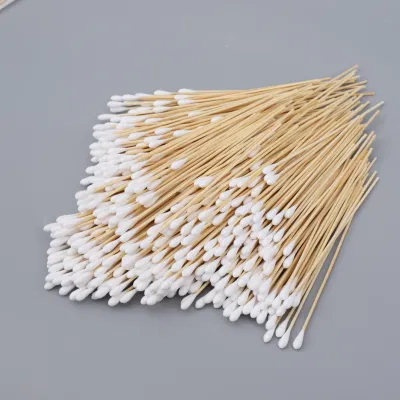 Custom Logo Organic Biodegradable Wooden Sticks Medical Cotton Buds Swabs