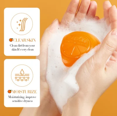 Custom Logo Private Label Brightening Whitening Handmade Deep Cleansing Vitamin C Soap for Face Body Skin