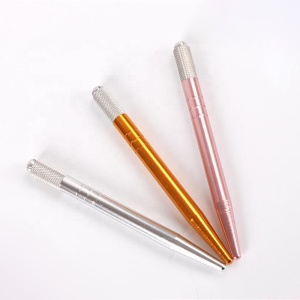 D Wholesale Private Label Pink Gold Silver Single Sided Eyebrow Microblading Pen Manual Hand Tool Pen Permanent Makeup Supplies