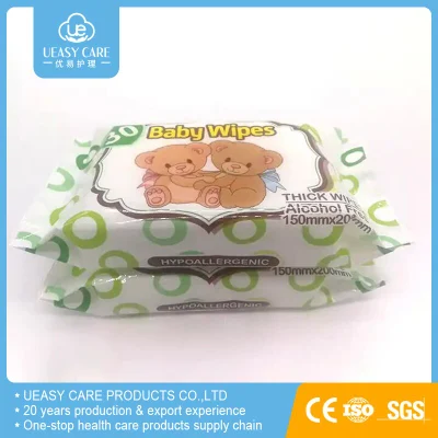 Disposable Gentle Eco Baby Water Wet Wipes Cleaning Soft Care 80PCS Bags OEM GSM Wipes