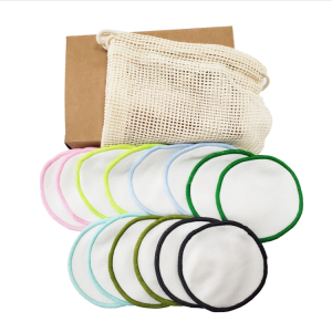 Eco Friendly Non-Toxic Face Reusable 2 Layer Make Up Remover Pads Washable Makeup Remover Pads with Organic Bamboo Cotton