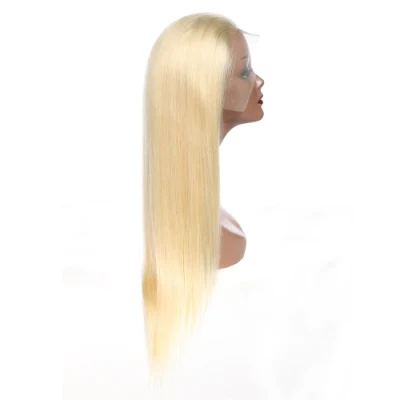 Good Quality Wholesale Brazilian Real Remy Human Hair Long Straight 613# Blonde 13X4 HD Transparent Lace Front Wigs