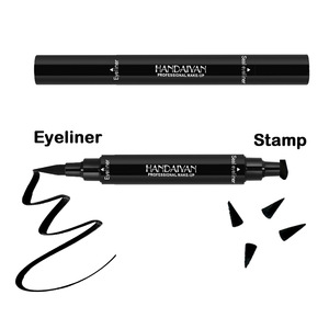 HANDAIYAN Double-end Triangle Stamp Eyeliner 2-in-1 Waterproof Black Makeup Stamps Eyeliner Pencil
