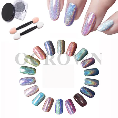 Laser Mirror Holographic Rainbow Colors Pigment for Gel Nail Polish