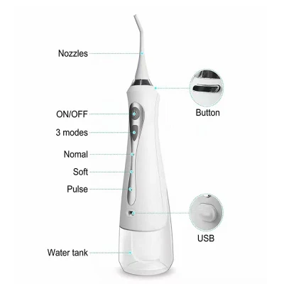 OEM&ODM 230ml Tooth Cleansing Whitening Electric Water Flosser with FDA