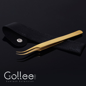 Professional Stainless Eyebrow Custom Tweezers Gold Eyelash Applicator