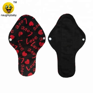 Reusable washable cloth bamboo charcoal menstrual women pads breathable women feminine panty liner sanitary napkin pad