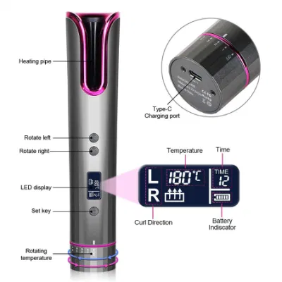 Rotating Curling Iron Large Volume