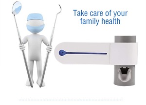 Toothbrush Sterilizer With Automatic Toothpaste Pushing Device UV Disinfect Toothbrush Holder