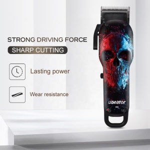 Ubeator Professional  Hair Clipper Shaving Cut Machine wireless clipper beards Ice Fire Skull Design hair shaver Hair Trimmer