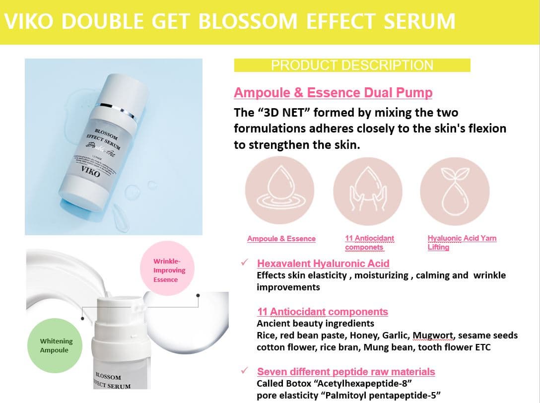 VIKO DOUBLE GET BLOSSOM EFFECT SERUM(KOREA OEM COSMETICS //PRIVATE LABEL COSMETICS//KOREA SKIN CARE)