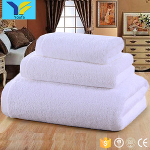 Wholesale hotel supplies thicken white luxury hotel bath set face hand terry towel 100% cotton towels