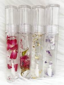 Wholesale  natural lip gloss with unique lip gloss container with flowers