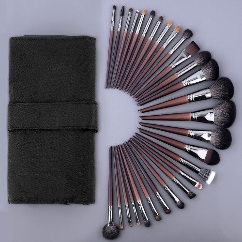 Professional 24-Piece Makeup Brush Set with Roll-Up Case – Soft Bristles for Flawless Application