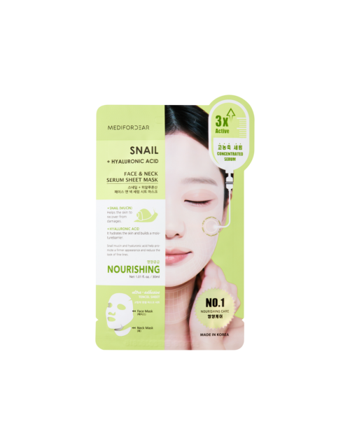 MEDIFORDEAR FACE & NECK MASK [SNAIL + HYALURONIC ACID]
