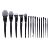 Wholesale Custom Logo 14 Pcs Makeup Brush Set Soft Synthetic Hair Cosmetic Brushes with Clear Window Travel Bag
