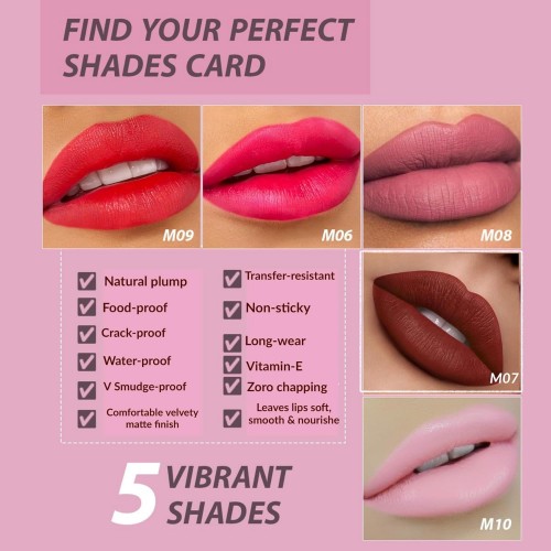 IDA Beauty Velvet Vow Matte Liquid lipstick & Lip Tint | Long-Lasting, Smudge-Proof, Moisturising Formula | Bold, Matte Finish (6ml)