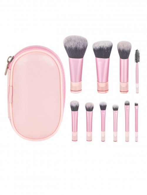 Private Label Makeup Brush Kit with Portable Case – Foundation, Powder, Eyeshadow Brushes Set, Custom Beauty Tools Supplier