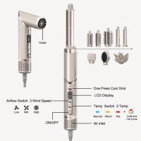Revolutionary 8-in-1 Hair Styler: High-Speed Dryer Brush with Auto-Wrap Curlers for Effortless Beauty