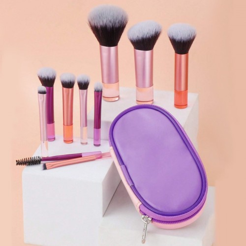 Private Label Makeup Brush Kit with Portable Case – Foundation, Powder, Eyeshadow Brushes Set, Custom Beauty Tools Supplier