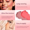 Danchel Embossed Matte Blush Palette, 6 Shades Pink Rose Blush Powder, Long Lasting Natural Brighten Skin Tone Daily Makeup Blush for Women