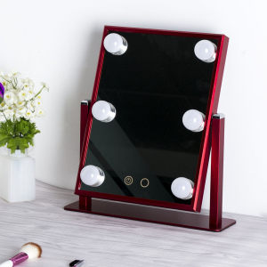 2021 6 LED lighted smart desktop beauty bulb vanity hollywood style makeup lighted mirror with led light