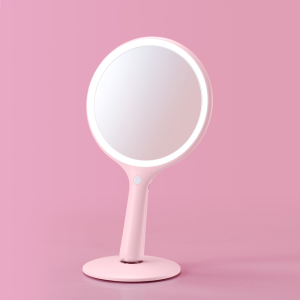 360 degrees swivel magnet base handheld makeup mirror with led lights
