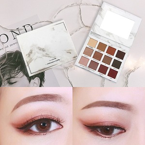 China manufacturer make up cosmetics no brand 12 color matte marble cardboard eyeshadow palette