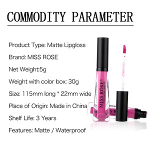 Chinese Cosmetics Manufacturer Private Label Custom Liquid Lipstick Matte Long Lasting Waterproof  Lip Gloss