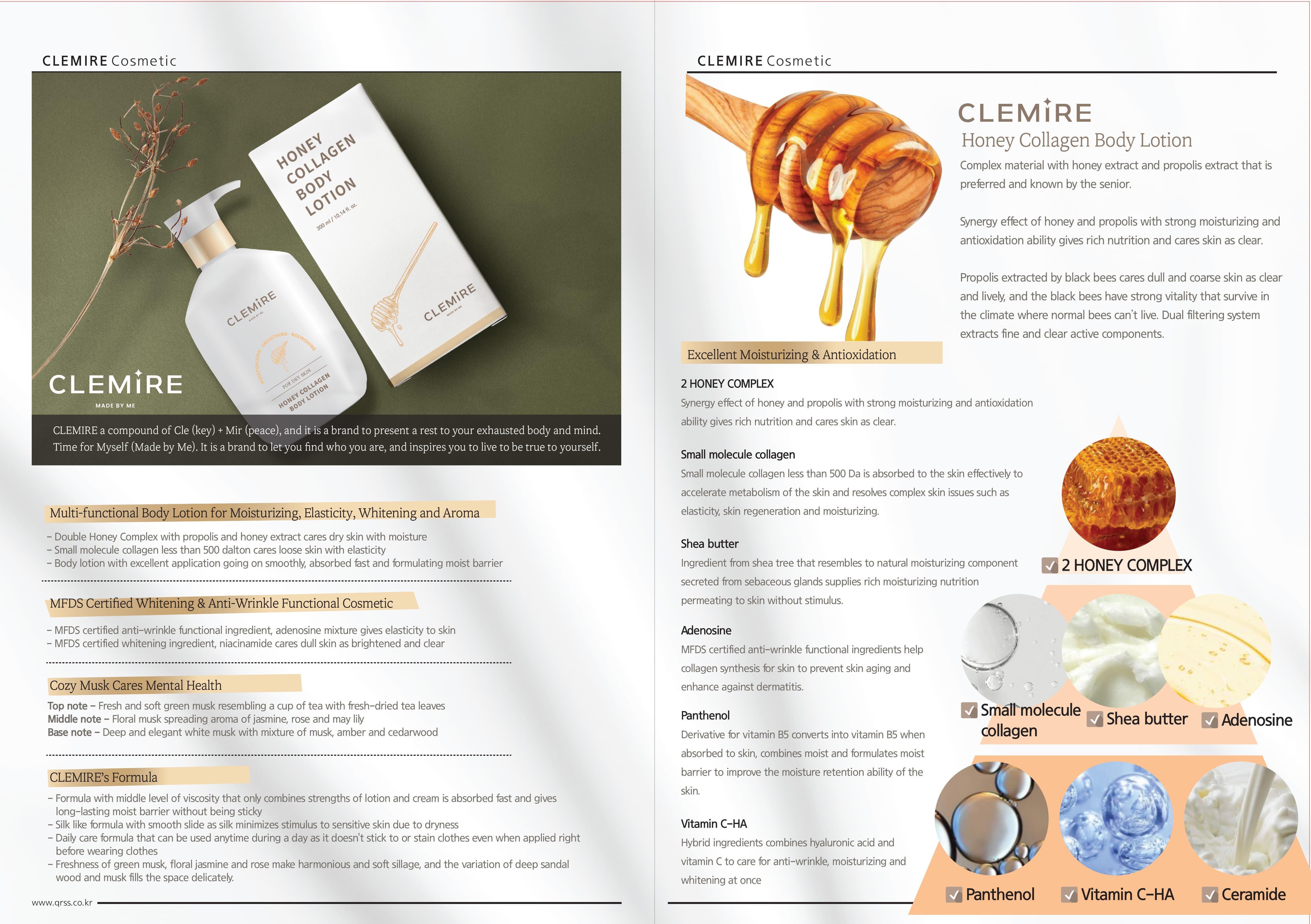 CLEMIRE HONEY COLLAGEN BODY LOTION
