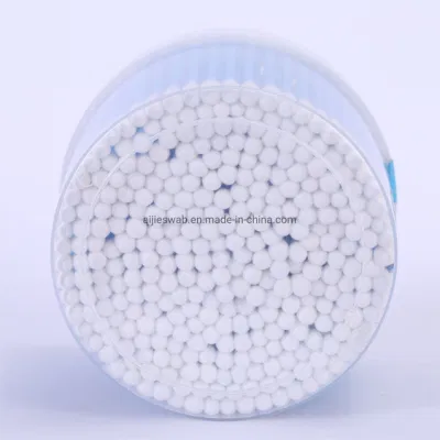 Factory Direct Sale Swab Plastic Stick Color Cotton Ear Buds in Cannister
