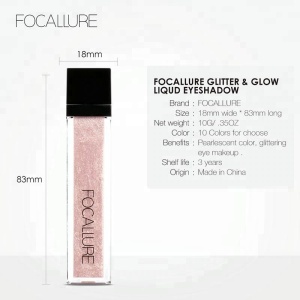 Focallure Top Consumable Products 10 Colors Classic Liquid Eyeshadow Shimmer Eye Shadow Makeup Beauty Make Up Cosmetics