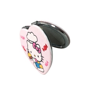 Folding pocket mirror PU leather metal compact mirror with custom design