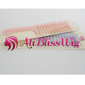 Free Shipping New Design Colorful Blue Pink Flat Top Straight Wide Tooth Large Plastic Hair Comb