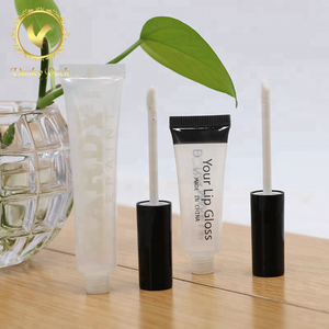 Lip gloss tube packaging customized plastic cosmetic tube with lip balm brush