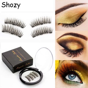 Magnetic eyelashes with 3 magnets handmade 3D magnetic lashes natural false eyelashes magnet lashes with gift box