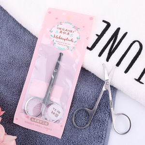 Meilamei brand makeup stainless steel  round head eyebrow grooming scissors eyebrow scissors